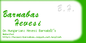barnabas hevesi business card